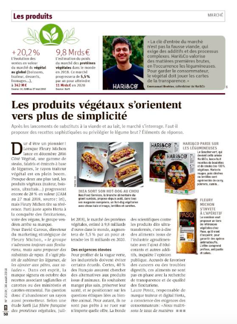 Capture d’écran 2018 08 28 à 15.22.23 - Intervention dans l’article de LSA : les produits végétaux s'orientent vers plus de simplicité