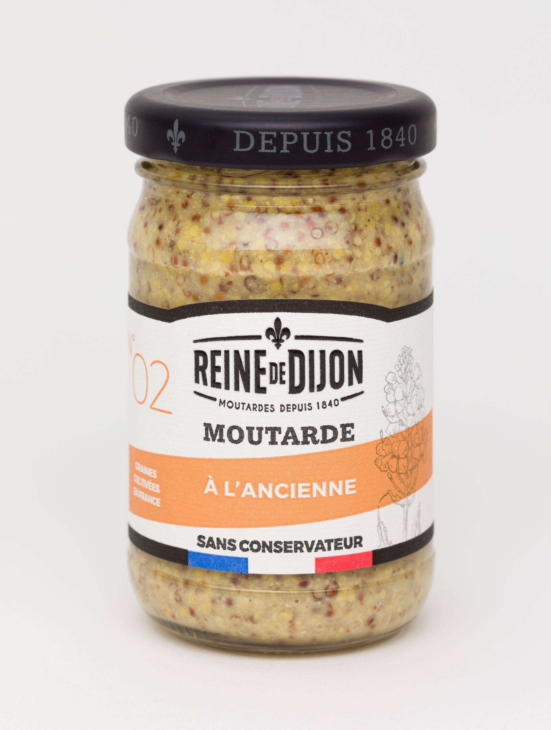 Reine de Dijon GMS Blanc 02 Moutarde a╠C lOCOancienne 95g  scaled - La moutarde aux graines 100% françaises