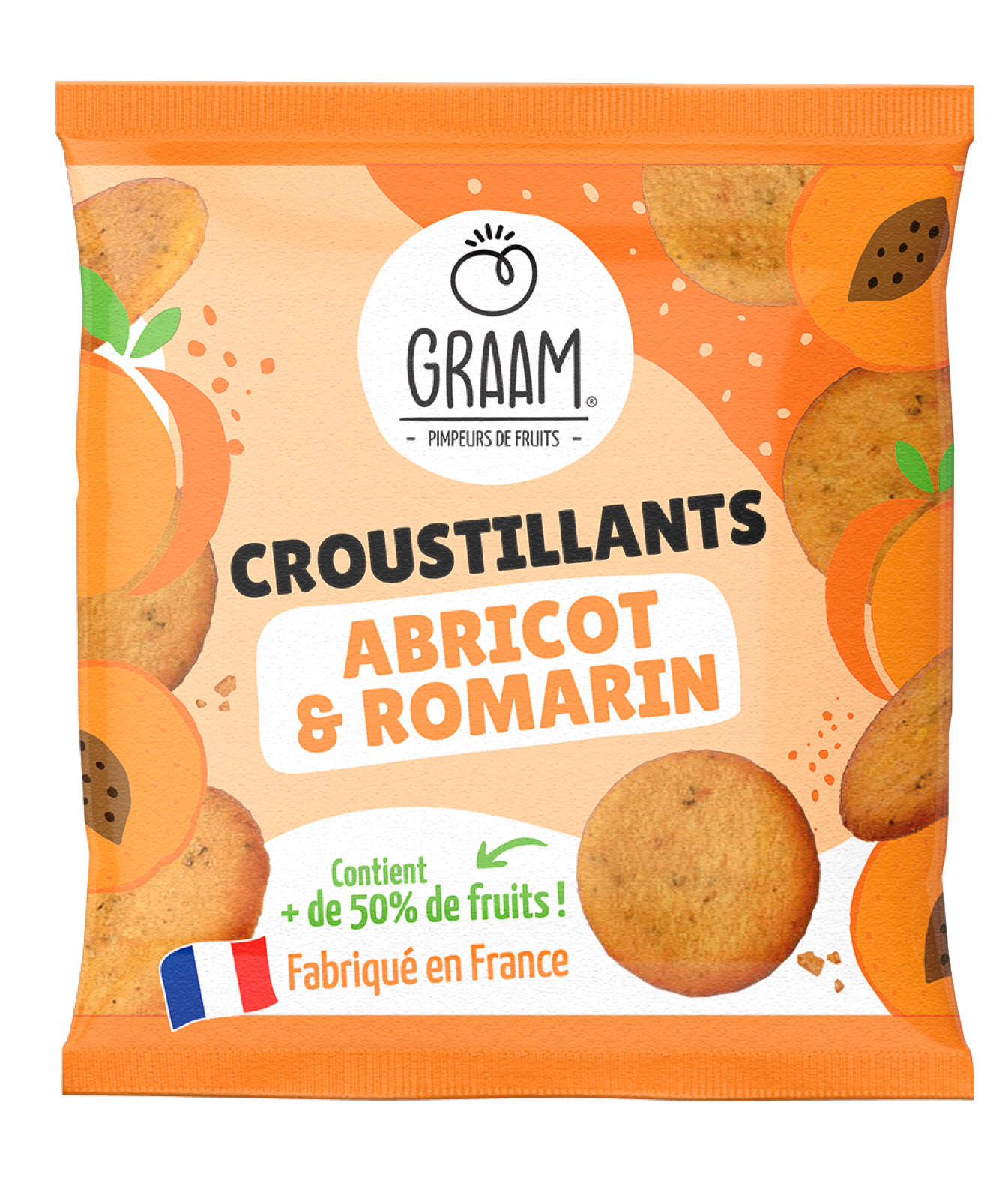 GRAAM croustillants abricot romarin - Après les légumes, Graam "pimpe" les fruits !
