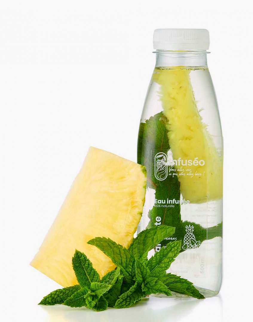 Packshot Ananas Menthe ecran - Une eau détox 100% naturelle